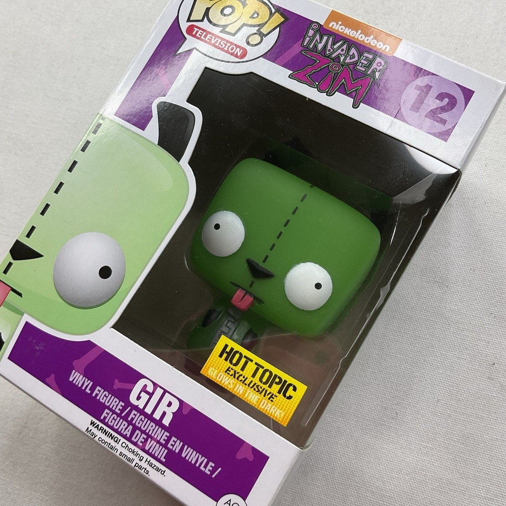 Funko Pop Animation Invader Zim GIR 12 Hot Topic Glow in the Dark GITD Vinyl NIB